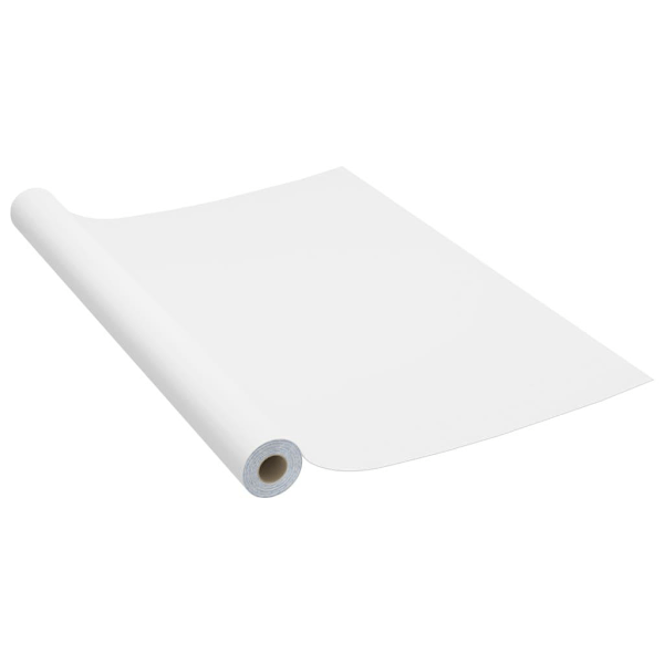 vidaXL Dekorativ plast vit 500x90 cm PVC White Vit