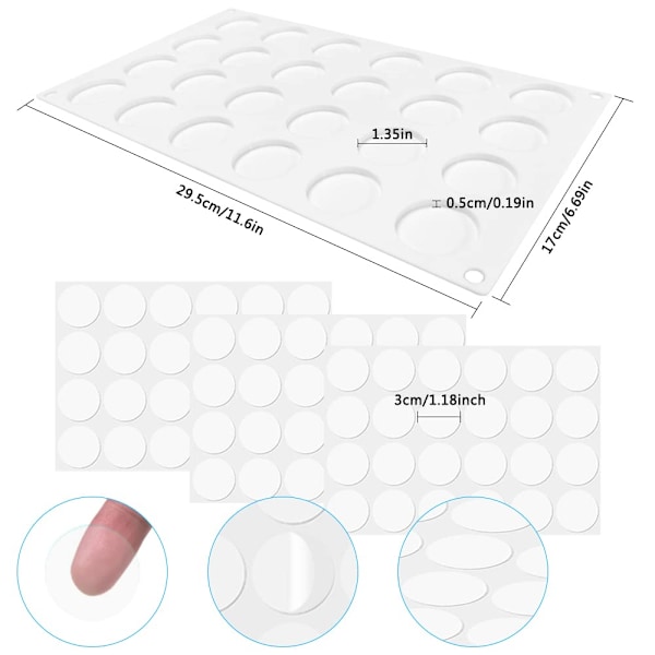 Silikonform for voksforsegling, voksforseglingstempel med 24 stk tosidige klistremerker for bryllupsinvitasjoner, gaveesker, etc.
