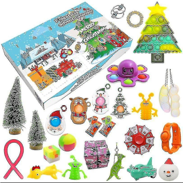 Julkalender Gåva Fidget Leksaker Stressavlastning Fidget Leksak Blind Box Barn 4