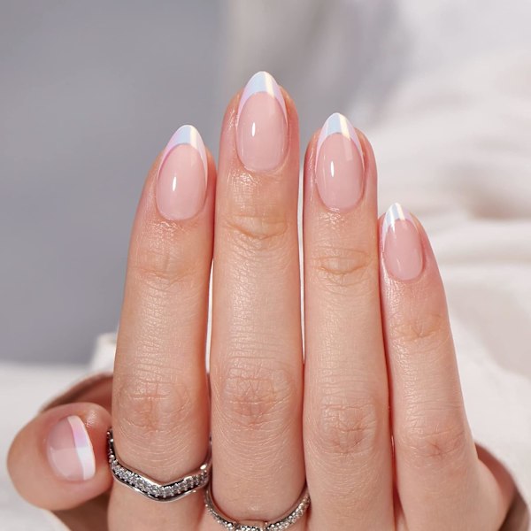 French TIp Press on Nails Toenails Short - Timeless Grace & Mermaid