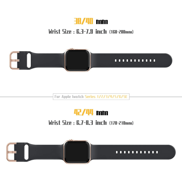 3st Kompatibel med Apple Watch -band 45 mm 44 mm 42 mm, mjuk silikon Sportarmband Ers?ttningsrem med klassiskt l?sf?r Iwatch Series Se 7 6 5