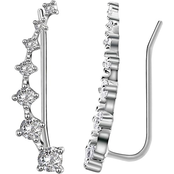 Krystal Øremanchet Cuff Climber S925 Sterling Sølv