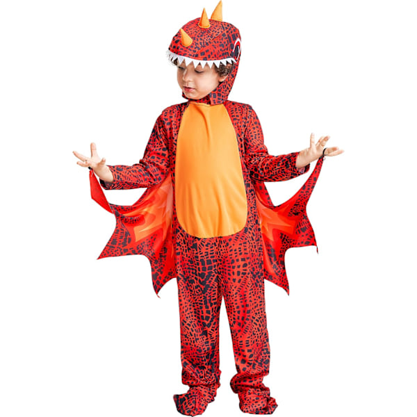 Barnens dinosaurie jumpsuit kostym halloween kostym unisex pojkar flickor dino outfit Pterosaurier 4-6 ans