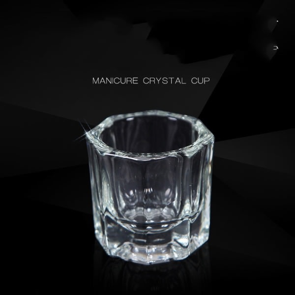 4 st Mini Glas Crystal Cup Nail Art Akryl Flytande Pulver Dapp