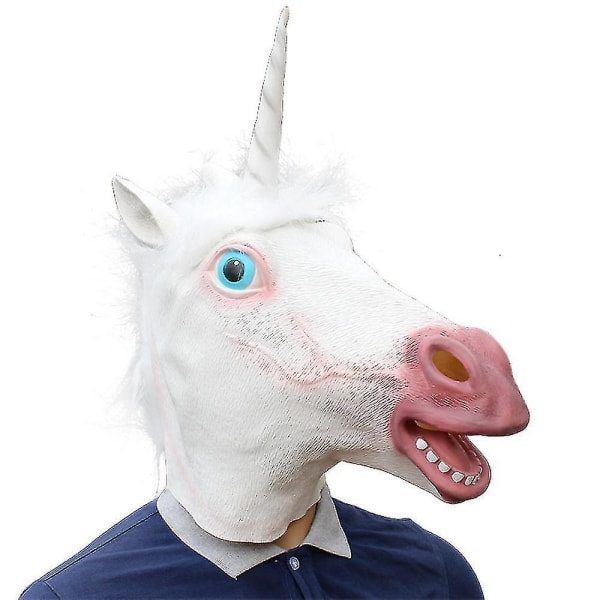 Unicorn Mask Latex djurh?sthuvud S?t rolig Halloween Cosplay