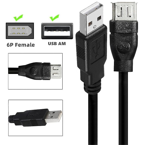 USB-adapterkabel Firewire IEEE 1394 6-pin hunn til USB 2.0 AM-adapterkabel Plug and Play for digitalkamera