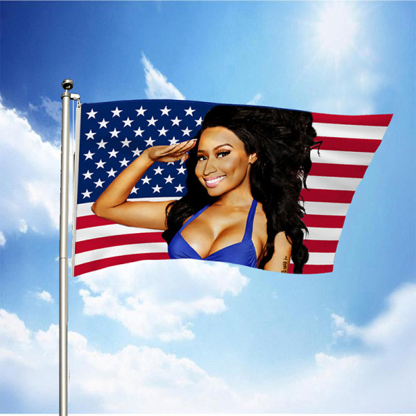 3x5ft Nicki Minaj Rap Sexig USA Flagga Cherry