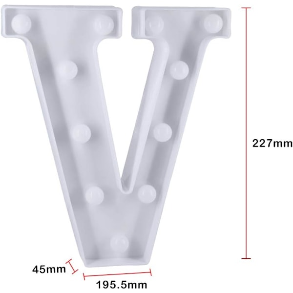 LED-aakkoslamput juhliin ja häihin, paristokäyttöiset (V) V