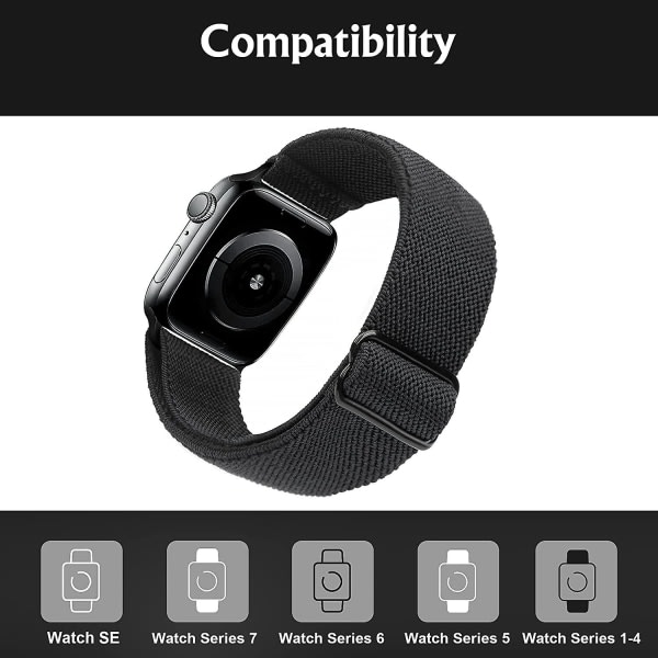 2:a stretchigt watch kompatibel f?r Apple Watch Band 41 mm 40 mm 38 mm, 45 mm 44 mm 42 mm Bekv?mt justerbart sportband f?r Iwatch Series Se 7 6 5 4