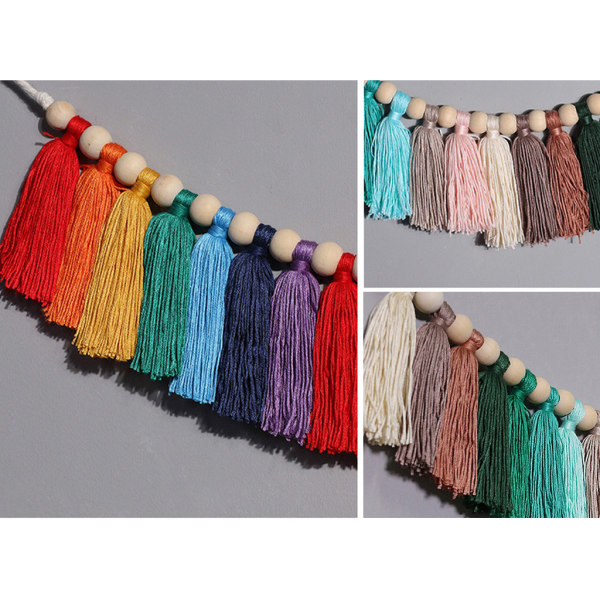 Pastell Rainbow Tofs Garland F?rgglad Banner P?sk Girlang Pom Spring Fiesta null - M0355