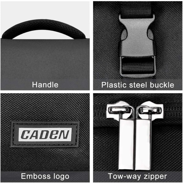 Camera Bag Case Shoulder Crossbody Bag Kompatibel för Nikon, Canon, Sony, DSLR SLR spegellösa kameror och linser (1.0 Svart, Small)
