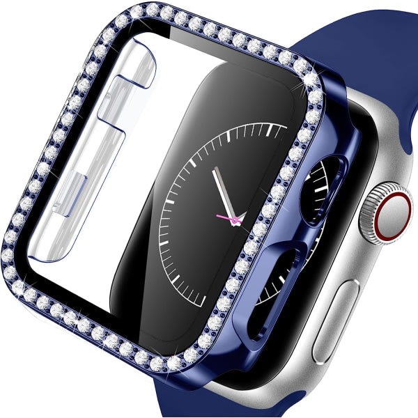 H?rt case f?r Apple Watch 40Mm, Bling Diamonds med sk?rmskydd Blue 2 40mm