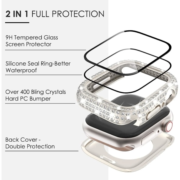 2 i 1 vattent?t Bling- case kompatibel Starlight, 400 Kristaller 45mm