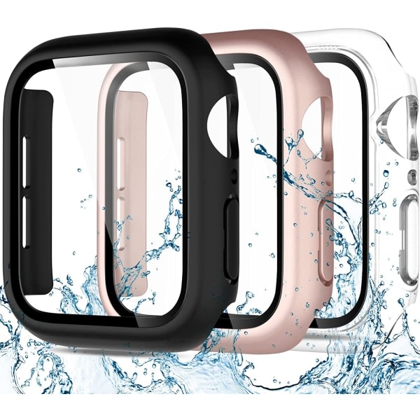 Kompatibel med Apple Watch Case 41Mm Iwatch Se Series 8 7 Svart/Klart/Roseguld 41mm