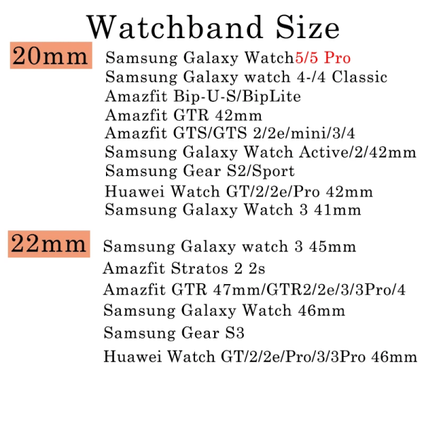 18 mm 22 mm 20 mm 24 mm band för Samsung Galaxy Watch 6 5 4 40 mm 44 mm 46 mm 5Pro 45 mm i rostfritt stål för Amazfit Bip Huawei 4 Color-Tool 20 mm Color-Tool 20mm