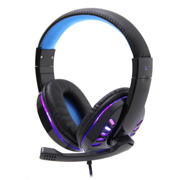 Sy755mv Luminous Game Headset Over-ear Gaming Headset med mikrofon PC Gamer 3,5 mm h?rlurar Brusreducering kompatibel med PS4 Xbox Laptop Com
