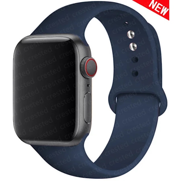 Silikone rem til Apple Watch Band 45mm 44mm 42mm 49mm 41mm 40mm 38mm correa armbånd iwatch Serie 8 7 9 SE 4 3 5 Ultra 6 abyss blå abyss blue 38 40 41 mm M-L