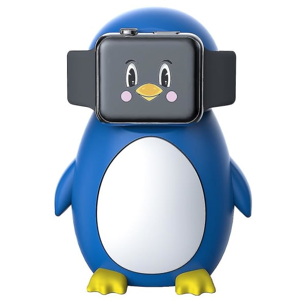 F?r Apple Watch Cute Penguin Silikon Laddningsbas Bordsladdningsst?ll H?llare (utan laddare)