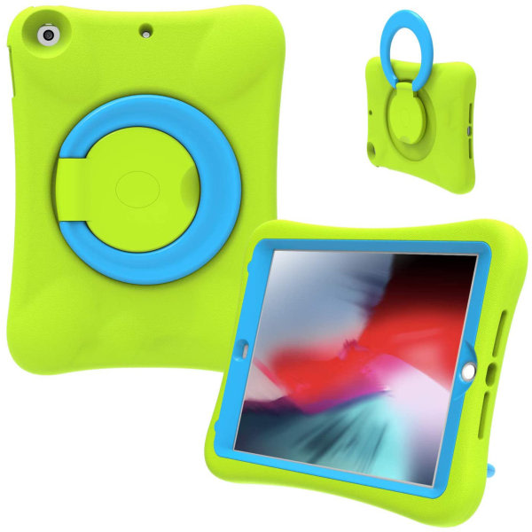 iPad 9.7 2017/2018 Case för barn - Lätt stötsäkert handtagsställ Robust cover för Apple iPad 6:e generationen/5:e generationen/Air/Air 2 Grön Blå