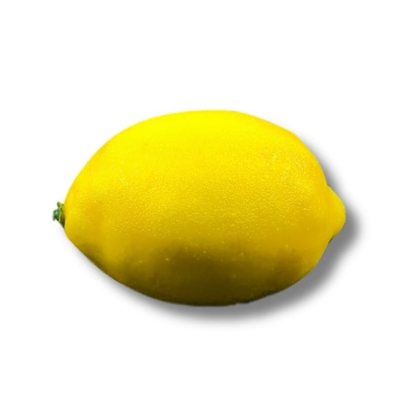 Simuleringscitron, falsk gul citronfruktmodell, fotorekvisita i frigolit (90# gul citronp?se, tv? exemplar),