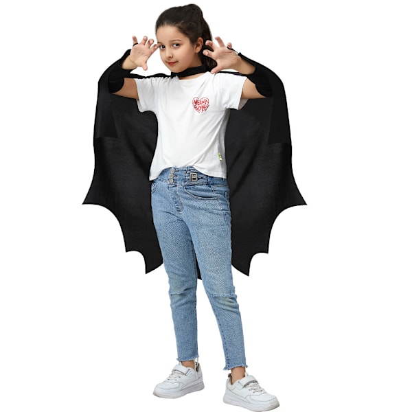 Populär Halloween-kappa med fladdermusformade ärmar, svart helkroppskappa-set, Amazon-bästsäljare Batwing sleeve suit 100