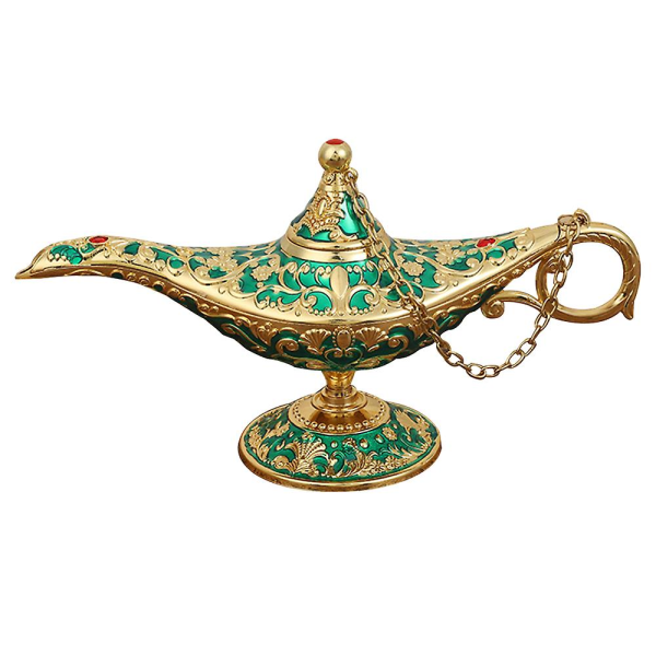 Piao Classic Aladdin Magic Genie Lamp Legend Önskeljus Dräktlampa Metall snidad rökelsebrännare för hem bordsskiva dekoration