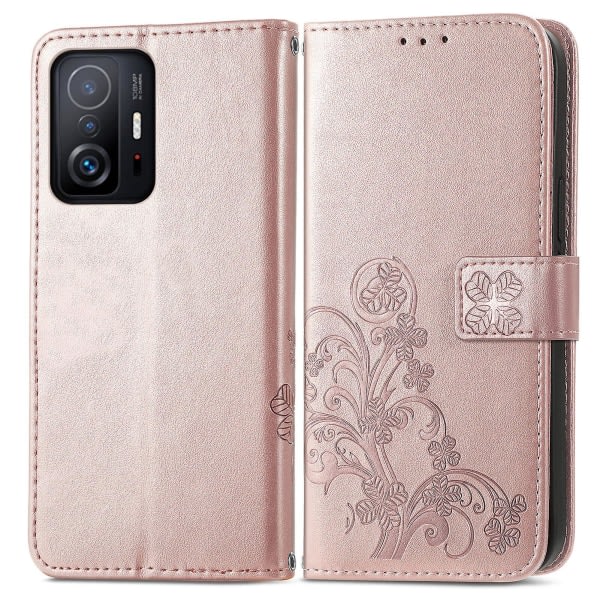Case för Xiaomi Mi 11t/11t Pro Cover Case Pr?glat fyrkl?ver magnetiskt skydd - Rose Gold