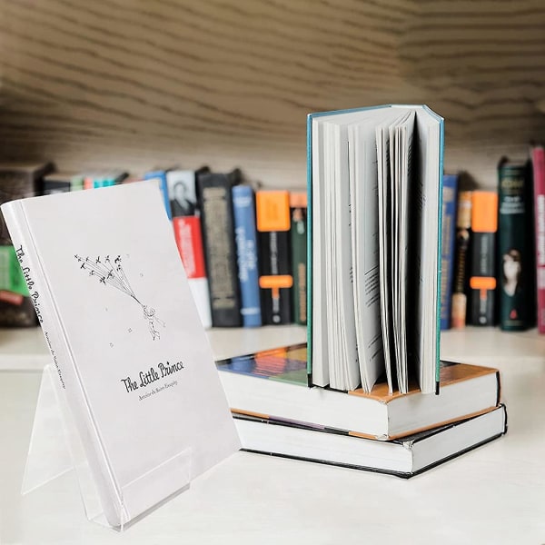 10-pack akryl bokställ Klar akryl display stafflihållare för visning av album, böcker (6large+4