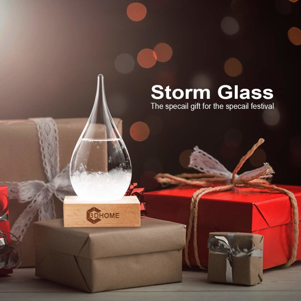 Juldekorationer i glas, väderprognos väderstation Mode Kreativt skrivbord och heminredning Vattendroppe glasflaska stor stor