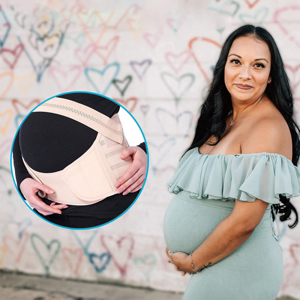 Maternity Belly Band och bubindemedel, andningsbar graviditet Shrimp mesh XXL