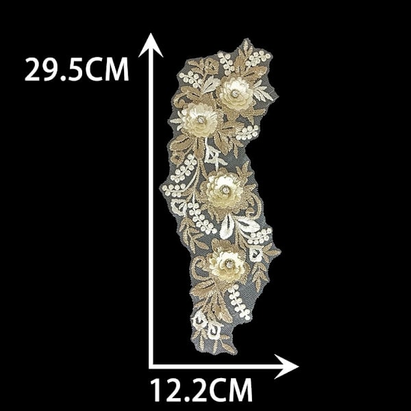 Blondestof Applikation, Imitationspærle 3D Blomst til DIY Tullekrave Dekoration Typ 5 Typ 5