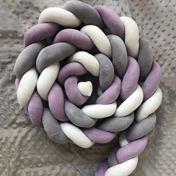 Sängkant med fläta (lila och grå 1M)
