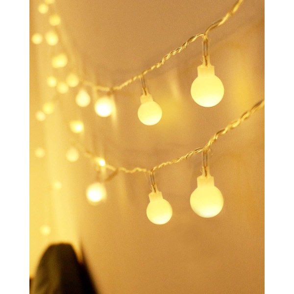 Fairy lights balls 10M 100 LEDs, festbelysning utanf?r, perfekt el julbelysning, varmvit festljuskedja