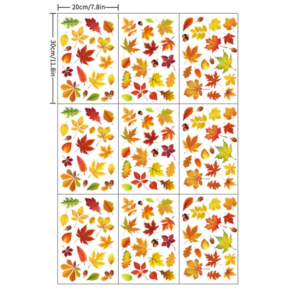 Thanksgiving elektrostatiska klistermärken Fallande löv Maple Leaf fönsterglas klistermärken
