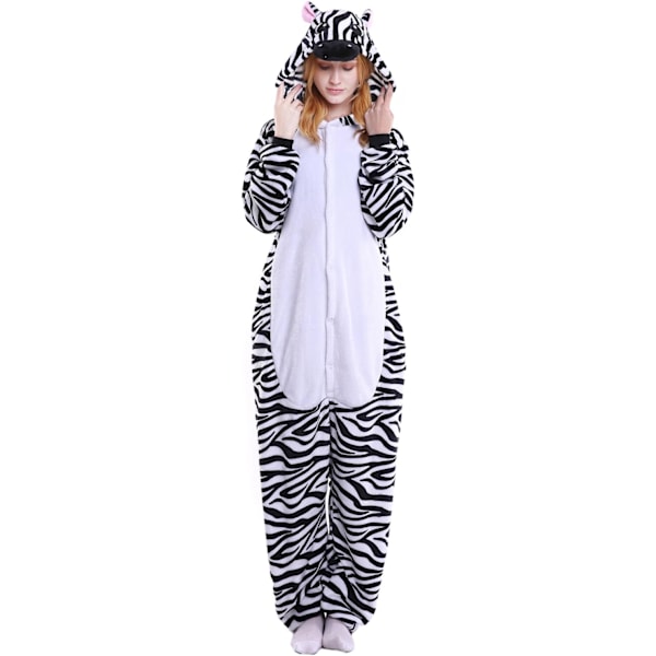 Voksen Unisex Jumpsuits Kostyme Dyrekostyme Dress Kick Suit Nattkjole Pyjamas Hettemerker Nattøy Cosplay Tegneserie Kigurumi Karneval Jul Halloween Zabra L