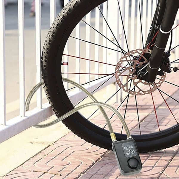 Mengshen cykellås med fjärrkontroll (svart), Stöldskydd Vibrati