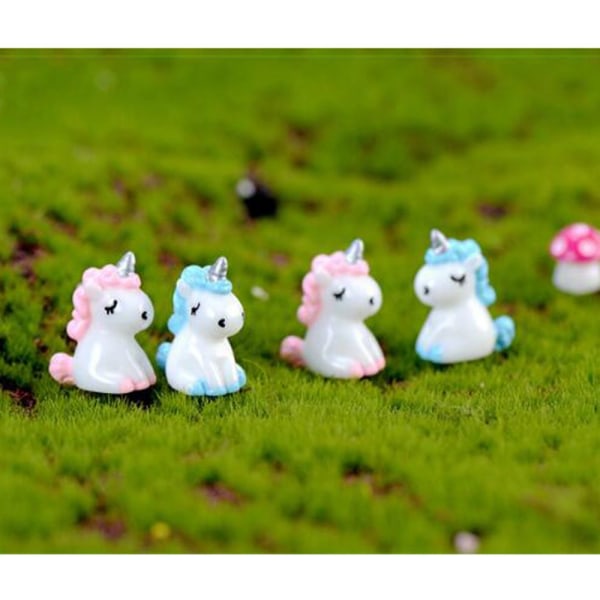 30-pack Resin Mini Unicorns Staty Micro Landscape Miniature Figurine DIY Craft