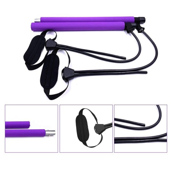 Pilates Bar Set med Resistance Band, Portable Yoga Bar