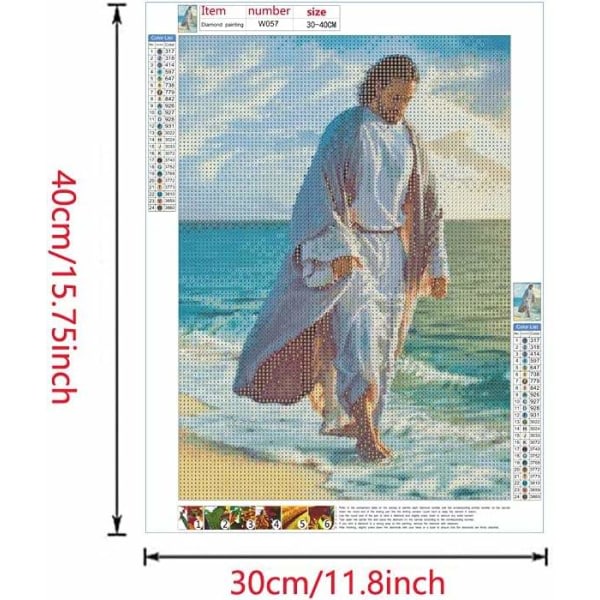 Religious Faith Series Diamond painting för vuxna - Jesus Kristus - DIY Rund Full Drill 5D Diamantkonst f?r hemv?ggdekoration
