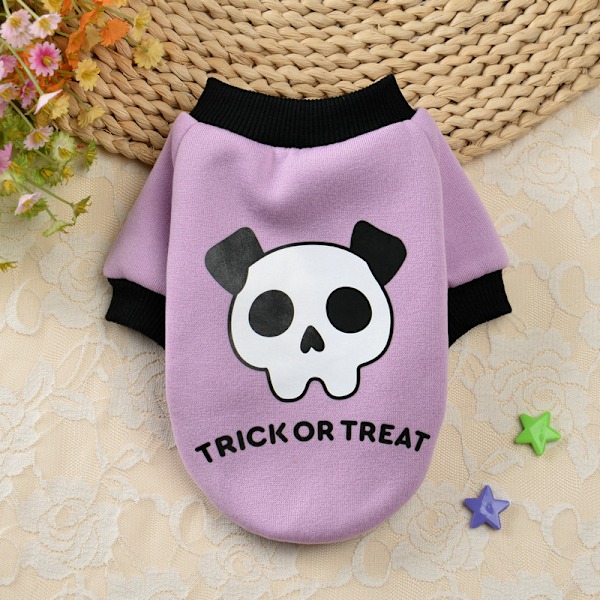 Het erbjudande Halloween pumpa hundkläder skelett husdjur teddy liten hund höstkläder höst och vinter Bichon tröja yellow M