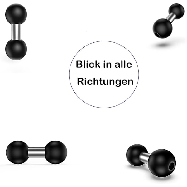 Kugleadapter Kuglebeslag Dobbelte Hoveder 25 Mm (1 Tomme) Kompatibel Med Ram Dobbelt Kuglestikarme Gps-beslag (1stk,sort)