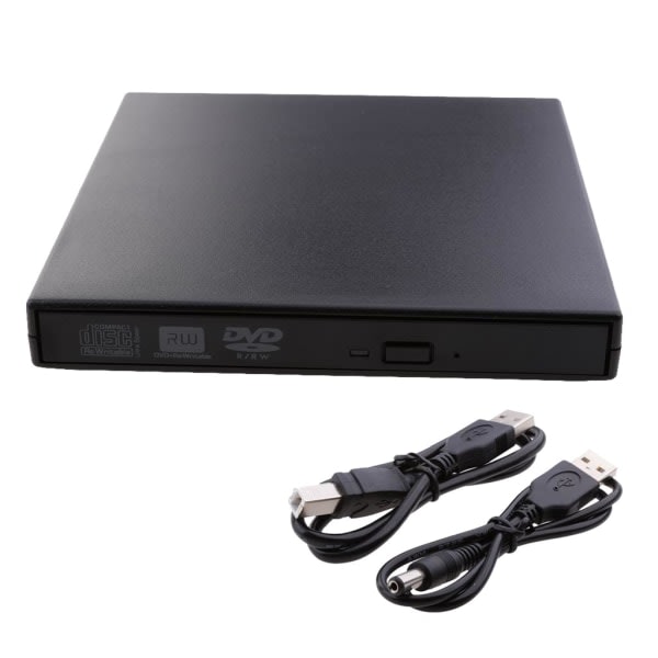 Extern CD DVD-enhet, USB 2.0 b?rbar DVD/CD-br?nnare och l?sare/Plug and Play/Low Noise/Slim
