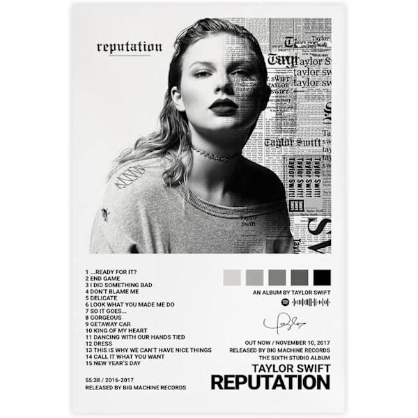 Pop-sanger lerretplakat Taylor Swift for romestetikk Lerret veggkunst soverom Reputation Reputation 30*40cm