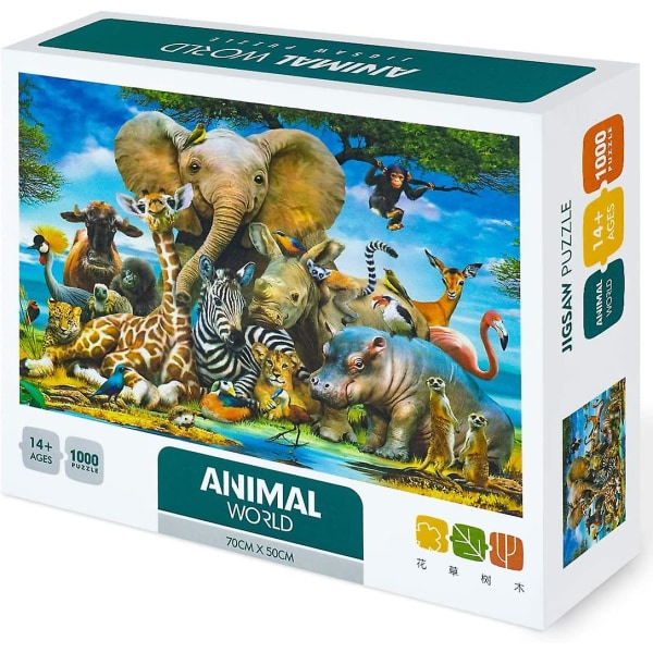 Pussel, 1000 bitar, ultratjocka förälder-barn interaktionsspel för vuxna Barn Avkoppling Rekreation (elefant)