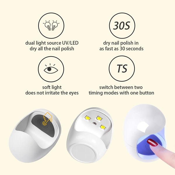LED Mini Nail UV Lamp$ USB Mini Nail UV Lamp Cute Egg UV Gel
