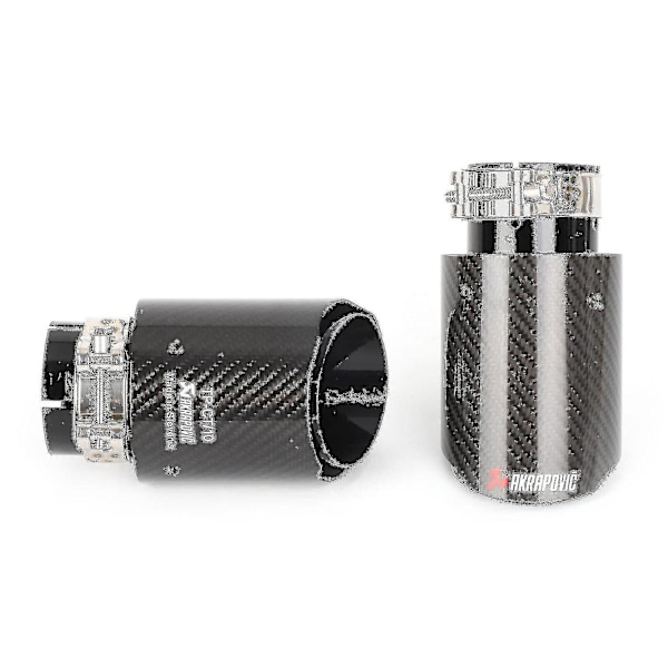 Bimirth 4\" Akrapovic Gloss Kolfiber Avgasrör Spetsar X2 Universal Slutpipa