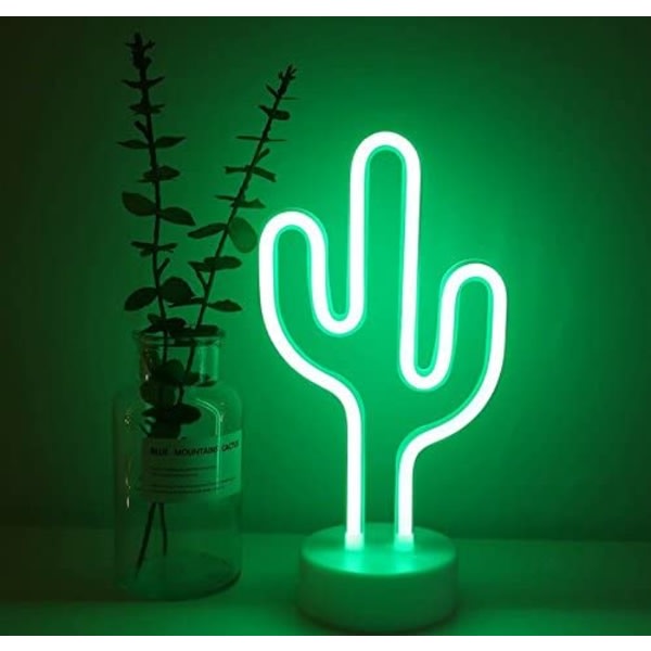 Cactus Neonskylt nattljuslampa med h?llarbas dekorativ