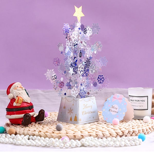 Farfi Tree Design gratulationskort med litet skrivpapper Exklusivt unikt julkort för barn