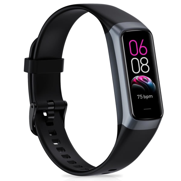 Fitness Tracker Smart Watch, Aktivitetsspårare med 1,1" AMOLED Touch Color Screen, Vattentät Step Tracker för Android iPhones Roséguld och vinröd Rose gold and burgundy