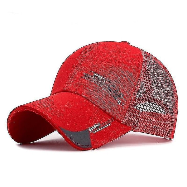 Unisex sommarbaseballkepsar och mesh, andningsbar snapback-hatt（Vit）